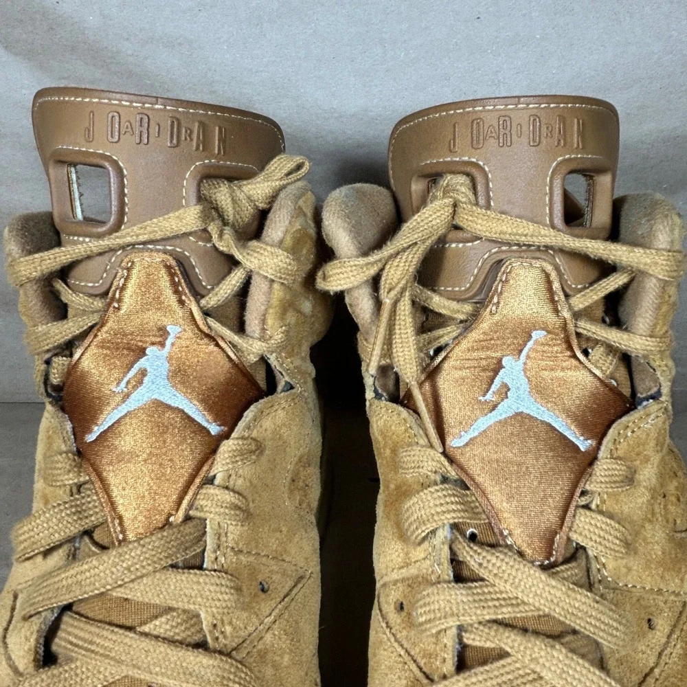 Jordan 6 Retro Wheat Men 9 Golden Harvest Suede High Top 384664-705